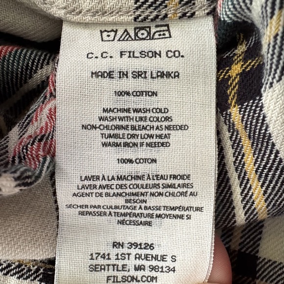 Filson Casual Mens Shirt Red/Green Plaid Button‎ down Long Sleeves Size Small - Picture 8 of 10